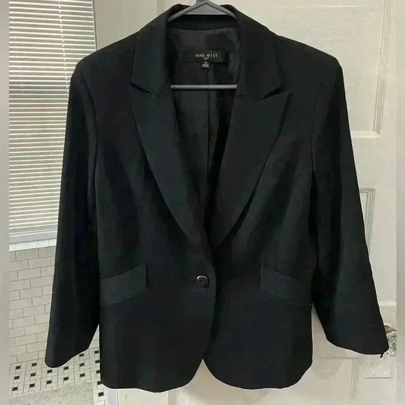 Nine West Black business blazer 3/4 sleeve size 12 - Picture 1 of 11